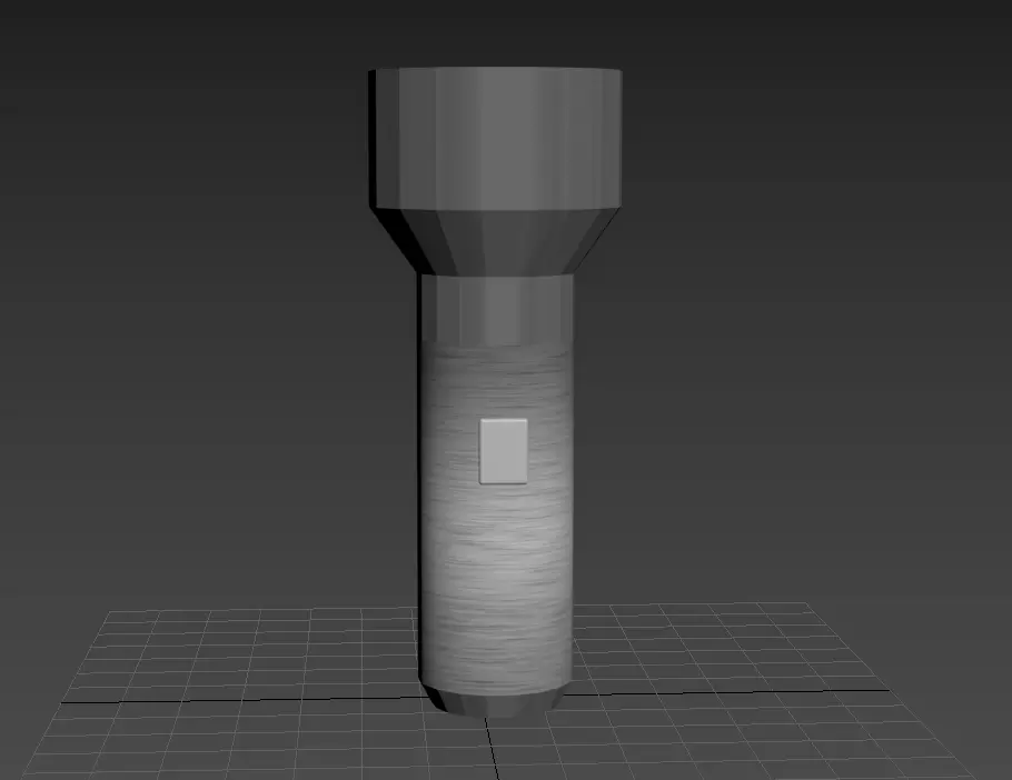 Flashlight light bulb Low-poly 3D model_0