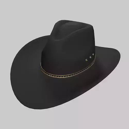 Cowboy Hat Black Low-poly 3D model