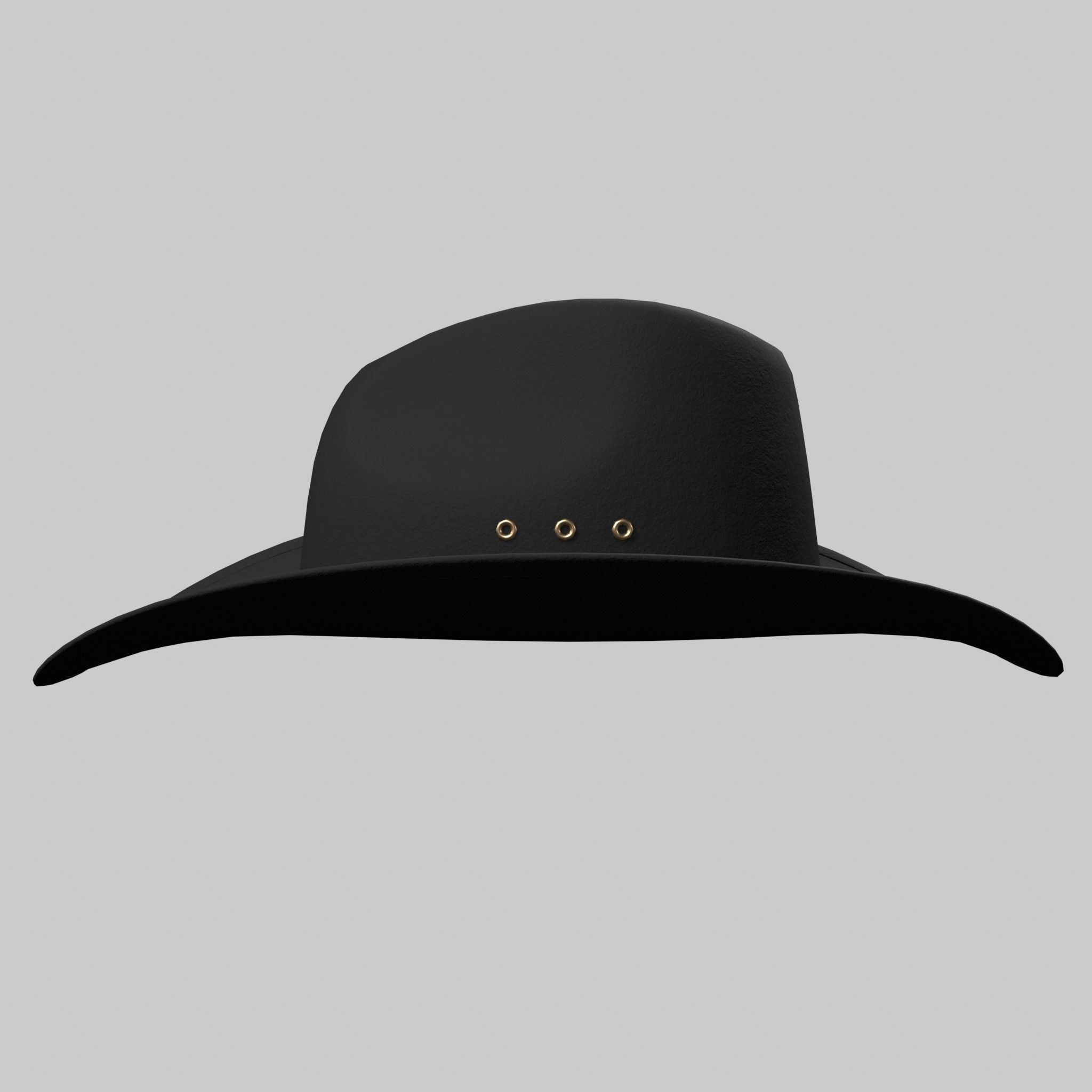 Cowboy Hat Black Low-poly 3D model_9