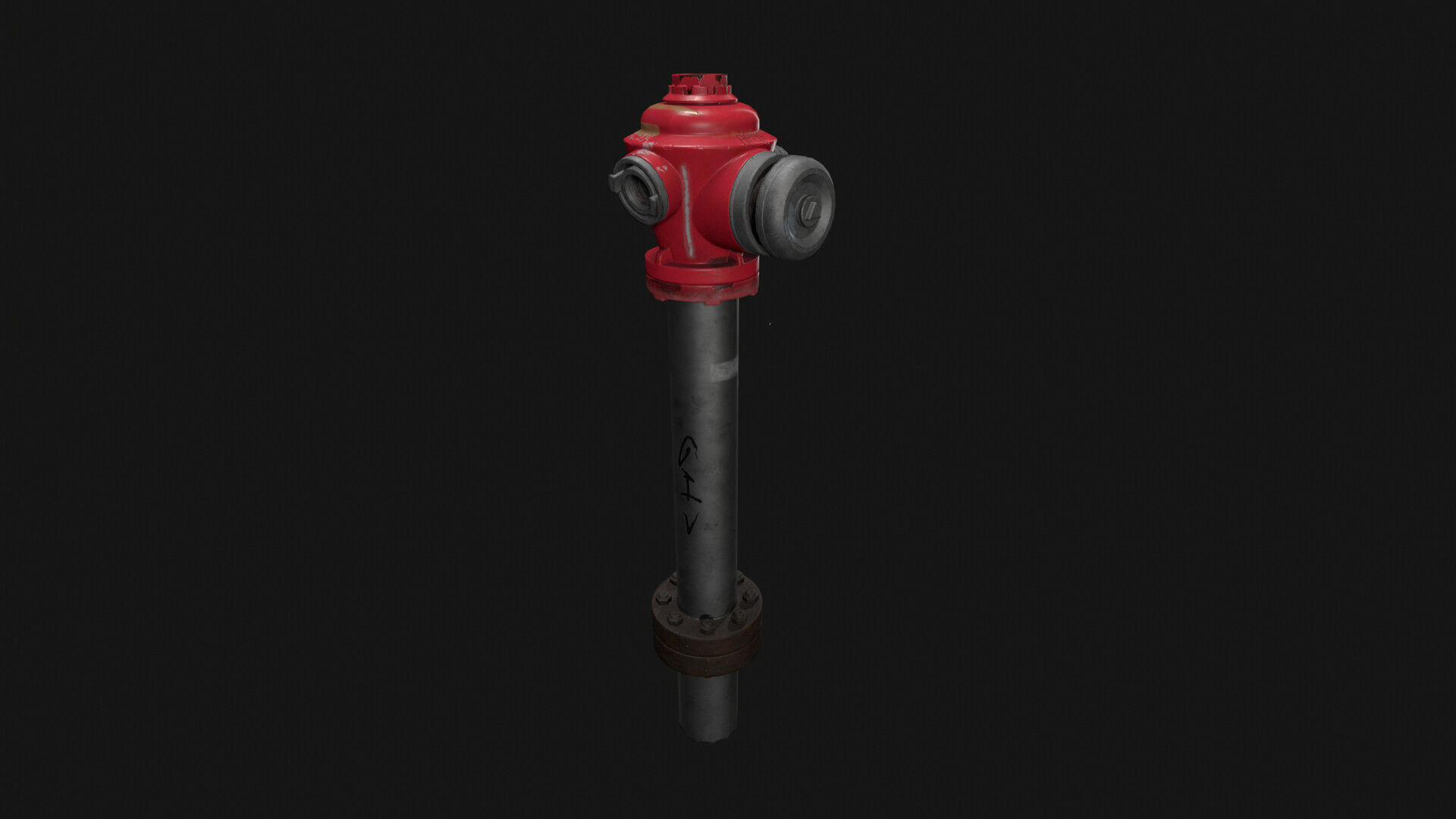 Fire Hydrant Low-poly 3D model_5