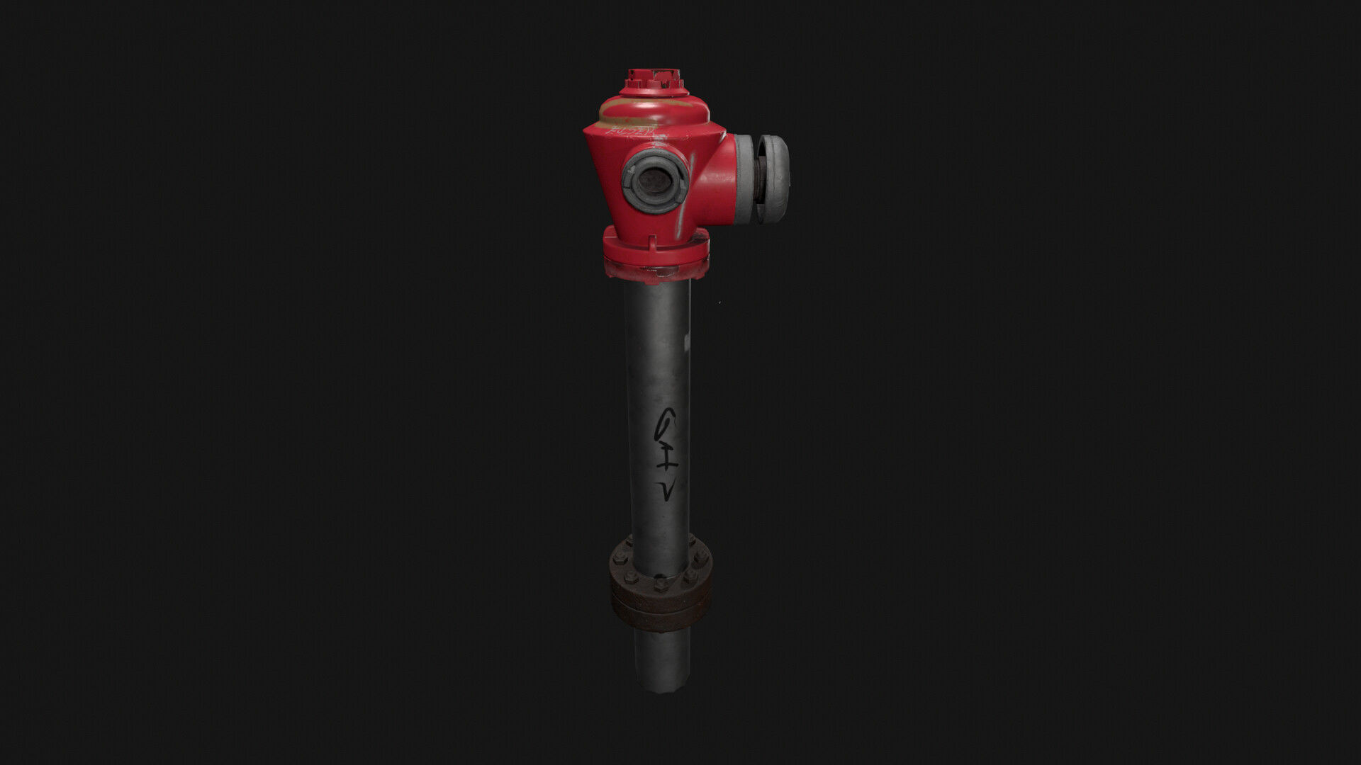 Fire Hydrant Low-poly 3D model_4