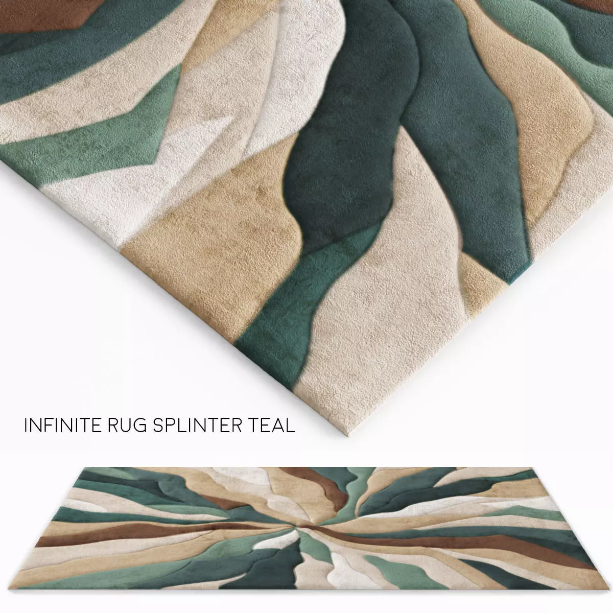 Infinite Splinter Teal Rug 3D model_0