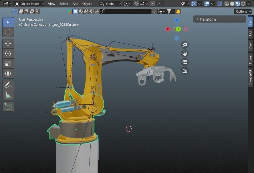 Rigged KUKA arm-robot  Free low-poly 3D model_4