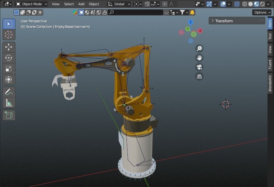 Rigged KUKA arm-robot  Free low-poly 3D model_3