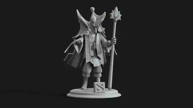 Rubick statue of knight with spear