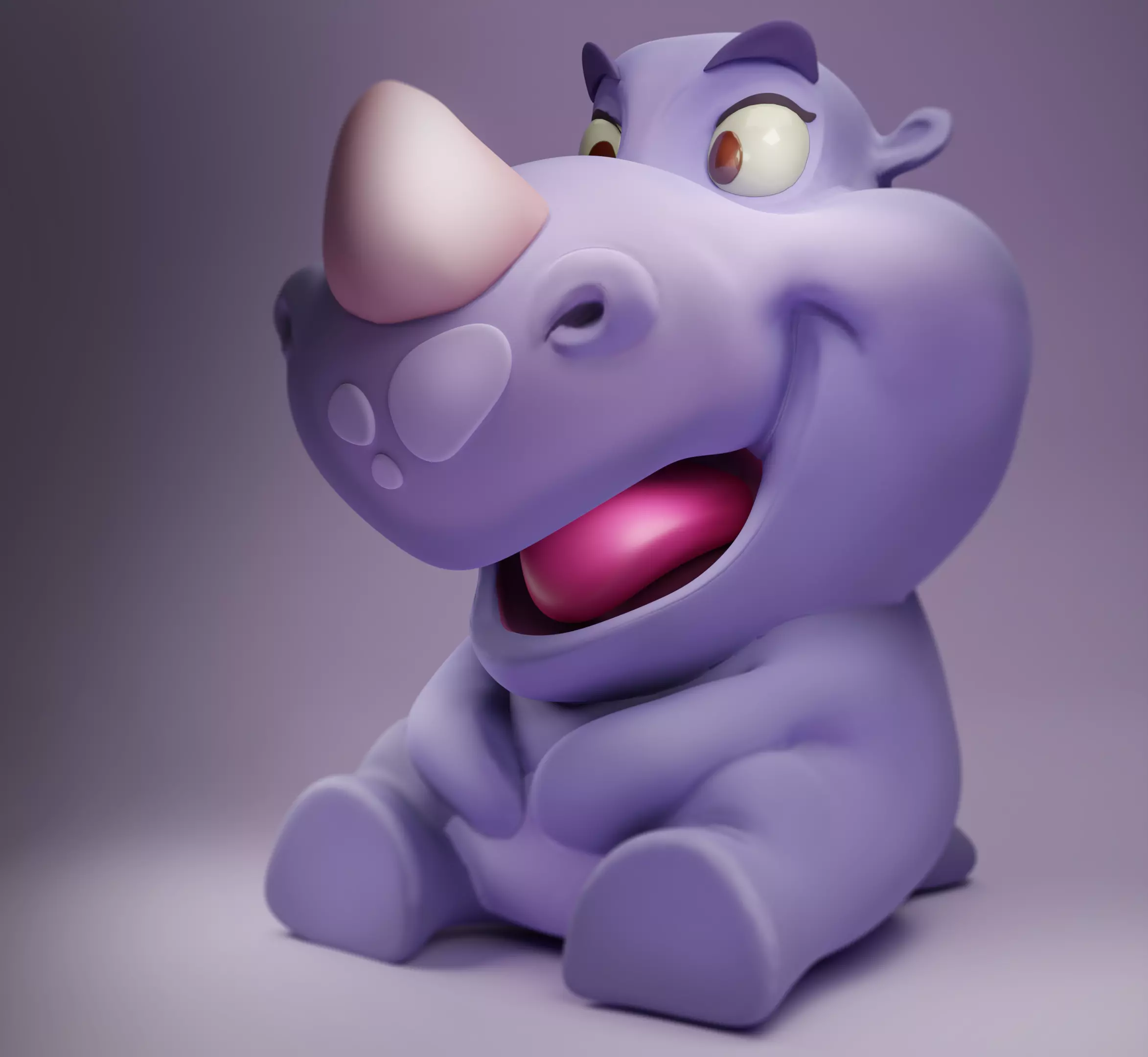 Stylized Animal Rhinoceros - 3D Print Model - Include Textures 3D print model