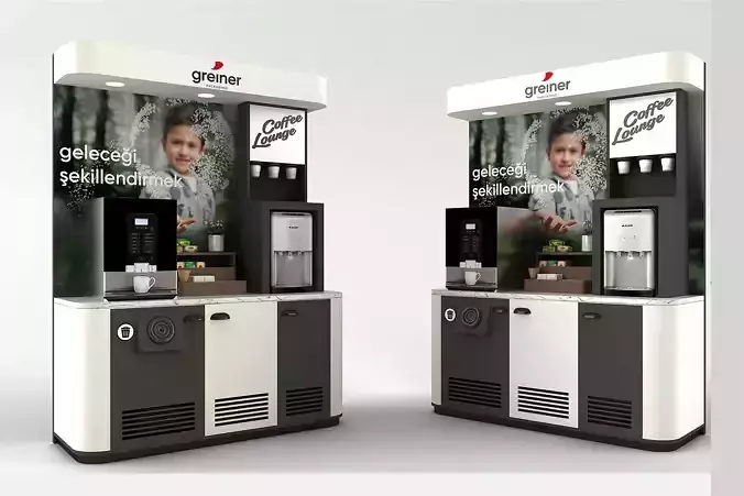 coffee kiosk black new Design 3d model