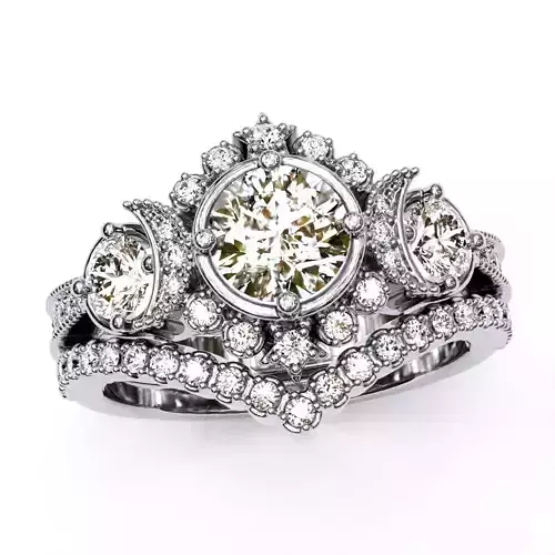 engagement ring with matching band