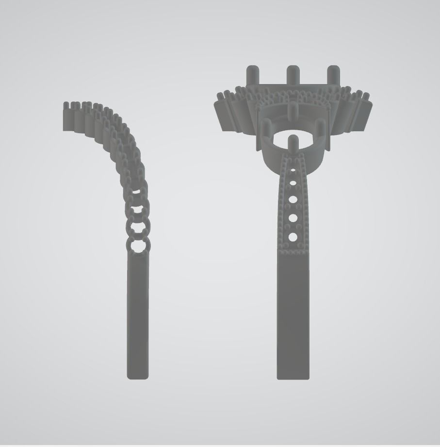 engagement ring with matching band 3D print model_11