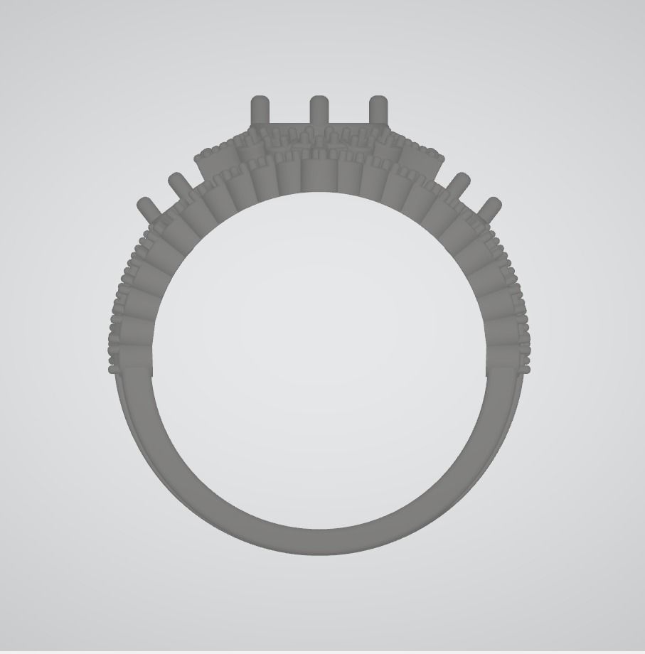 engagement ring with matching band 3D print model_10