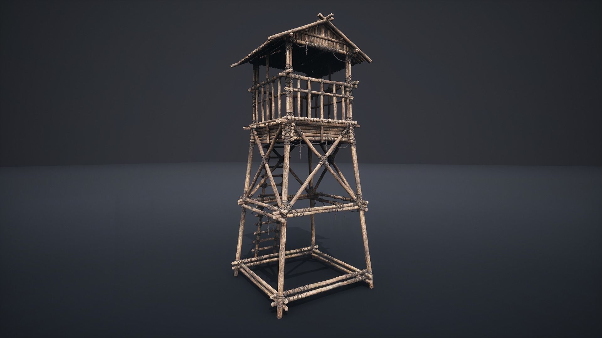 WATCHTOWER SCOUT TOWER FORT FORTRESS CASTLE WALLS AAA NEXTGEN Low-poly 3D model_1