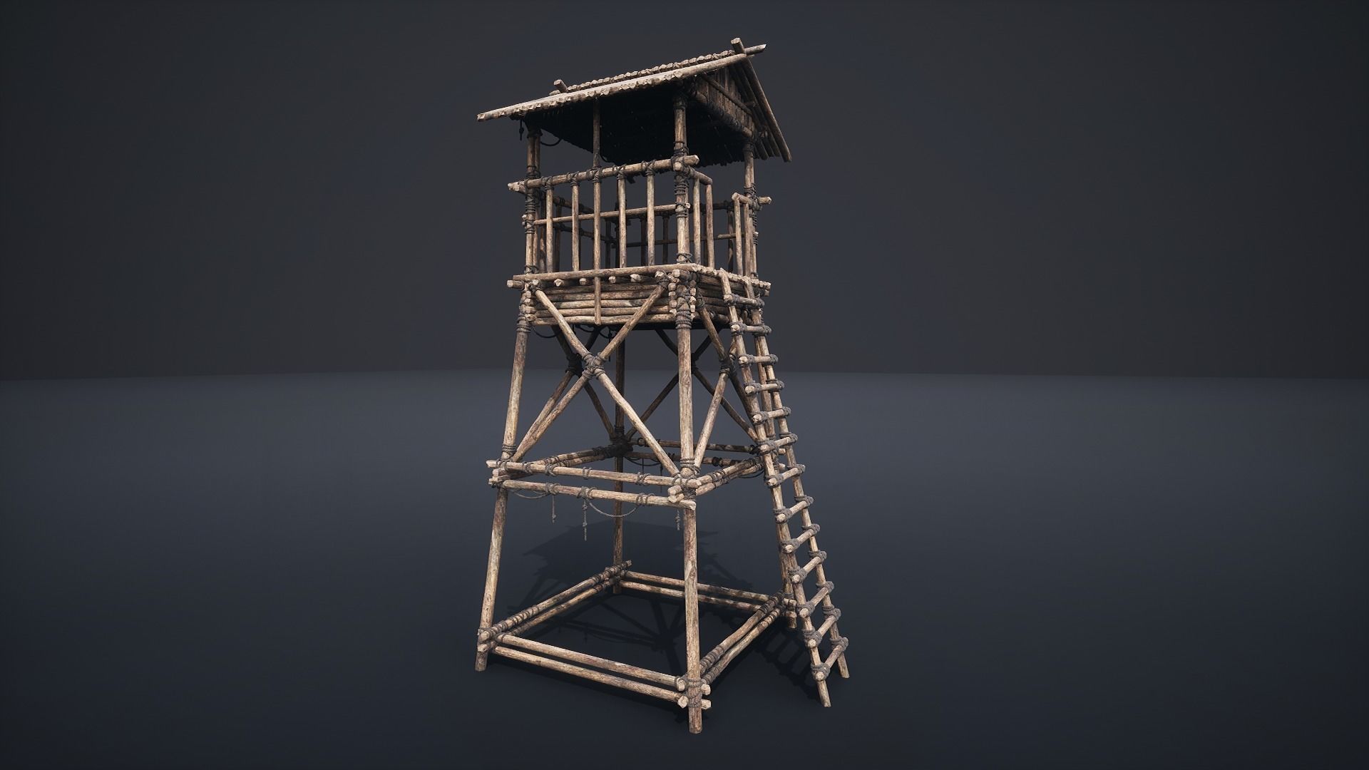 WATCHTOWER SCOUT TOWER FORT FORTRESS CASTLE WALLS AAA NEXTGEN Low-poly 3D model_4