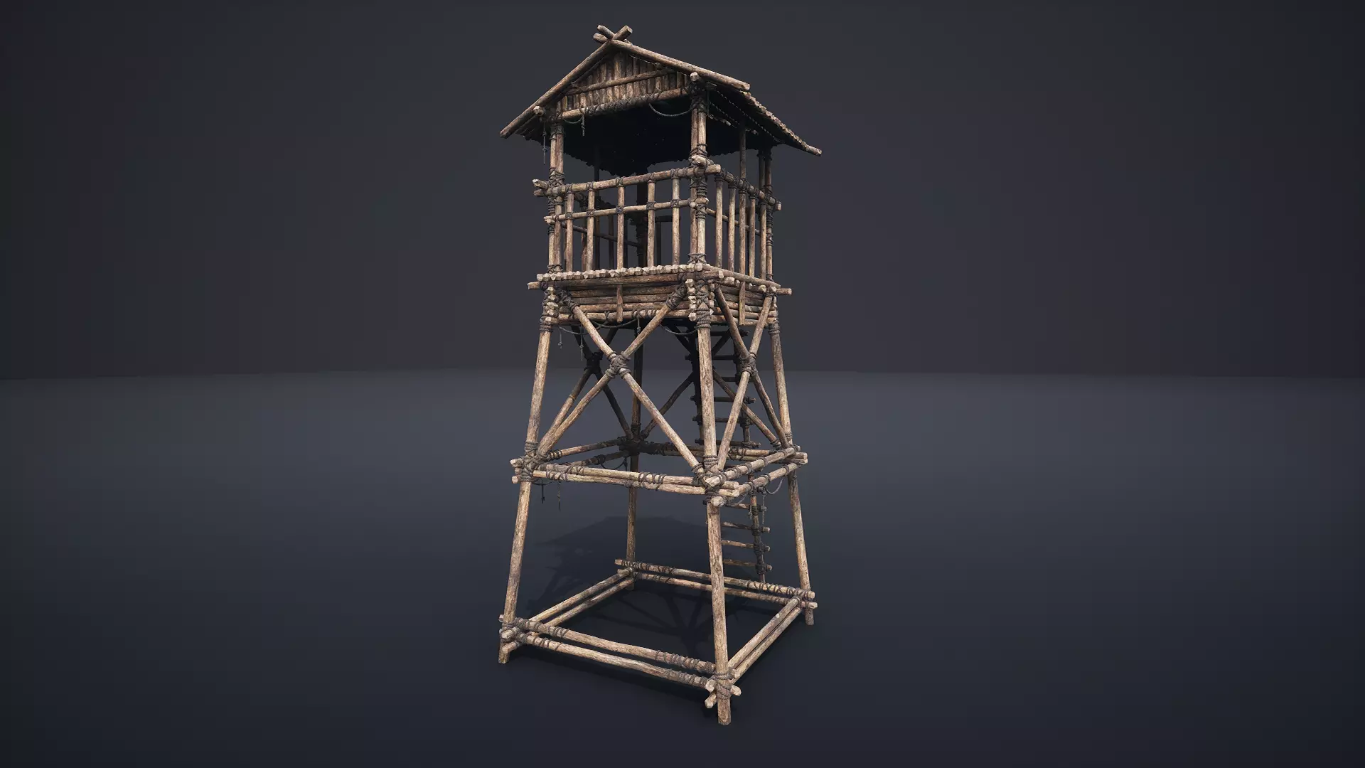 WATCHTOWER SCOUT TOWER FORT FORTRESS CASTLE WALLS AAA NEXTGEN Low-poly 3D model_0