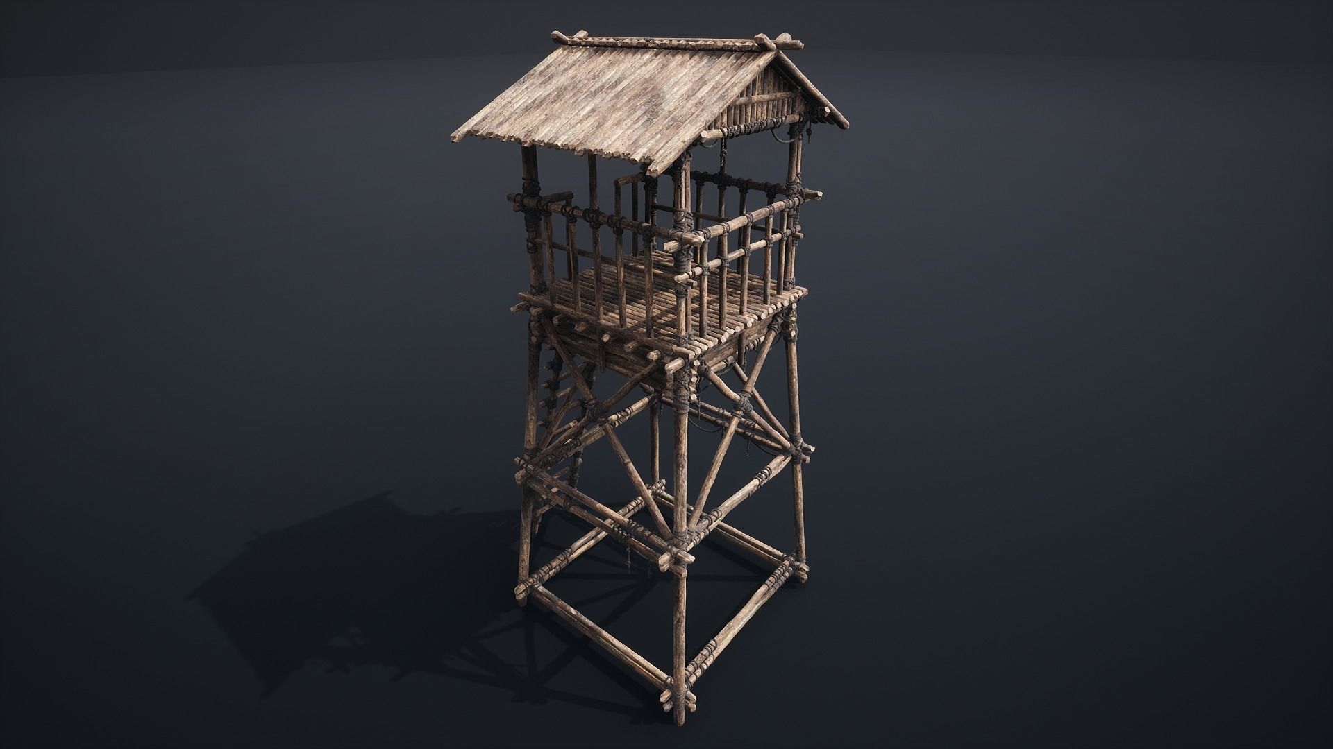 WATCHTOWER SCOUT TOWER FORT FORTRESS CASTLE WALLS AAA NEXTGEN Low-poly 3D model_5