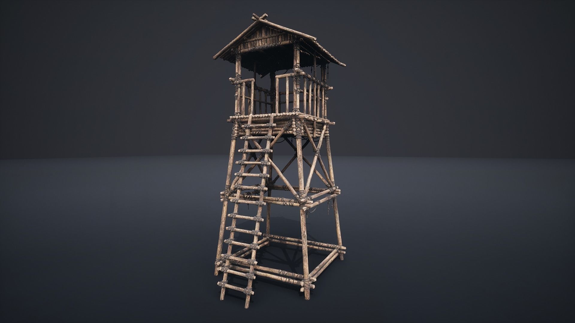 WATCHTOWER SCOUT TOWER FORT FORTRESS CASTLE WALLS AAA NEXTGEN Low-poly 3D model_3