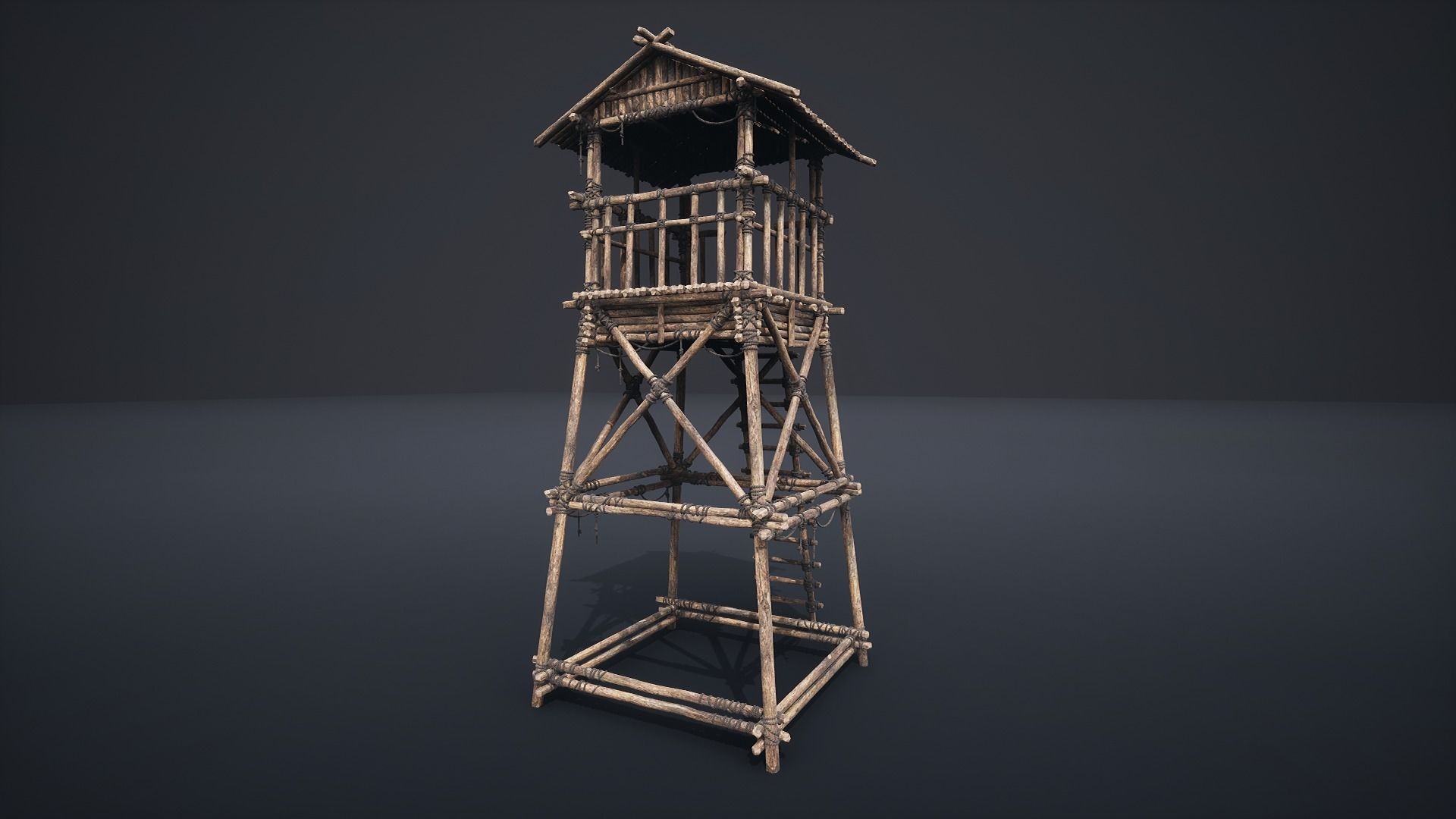 WATCHTOWER SCOUT TOWER FORT FORTRESS CASTLE WALLS AAA NEXTGEN Low-poly 3D model_8