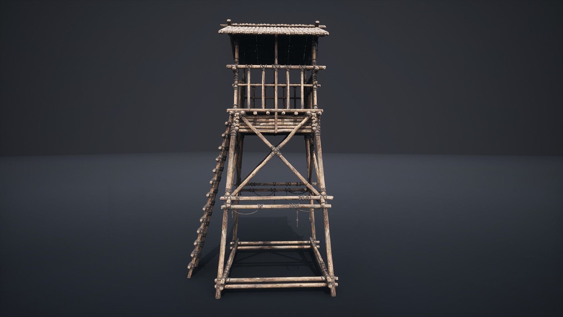 WATCHTOWER SCOUT TOWER FORT FORTRESS CASTLE WALLS AAA NEXTGEN Low-poly 3D model_2