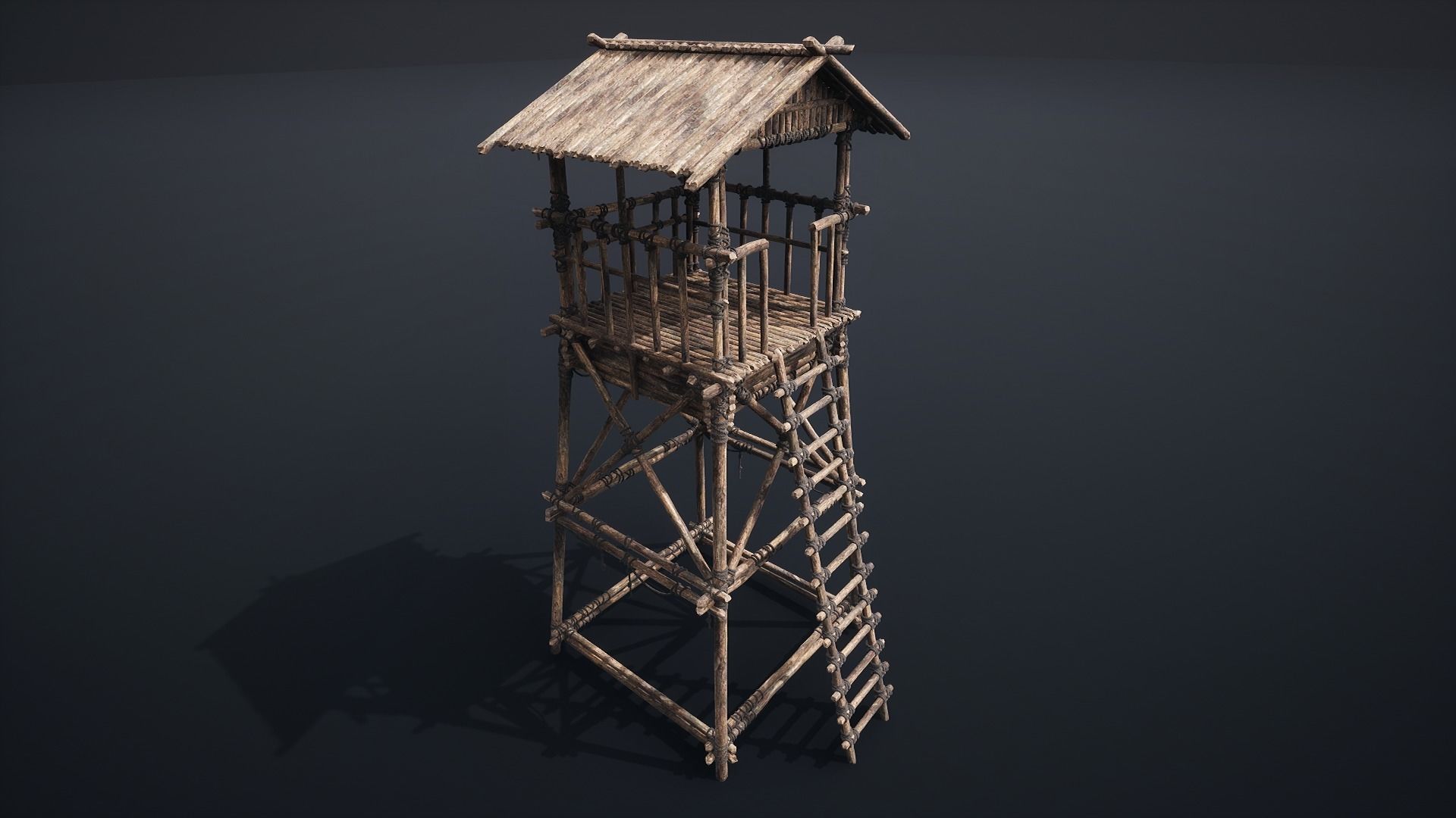 WATCHTOWER SCOUT TOWER FORT FORTRESS CASTLE WALLS AAA NEXTGEN Low-poly 3D model_6