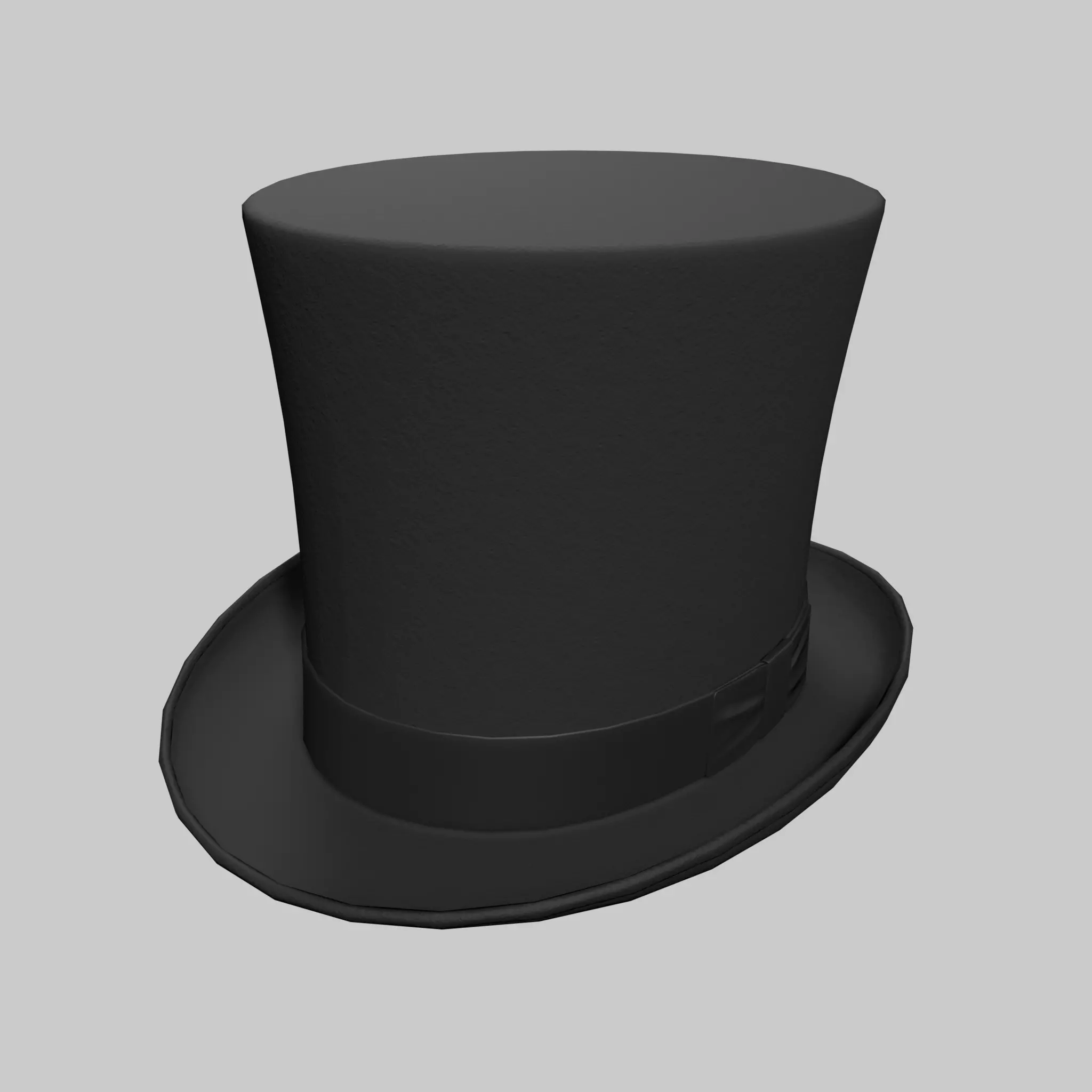 Top Hat Black Classic Low-poly 3D model_0