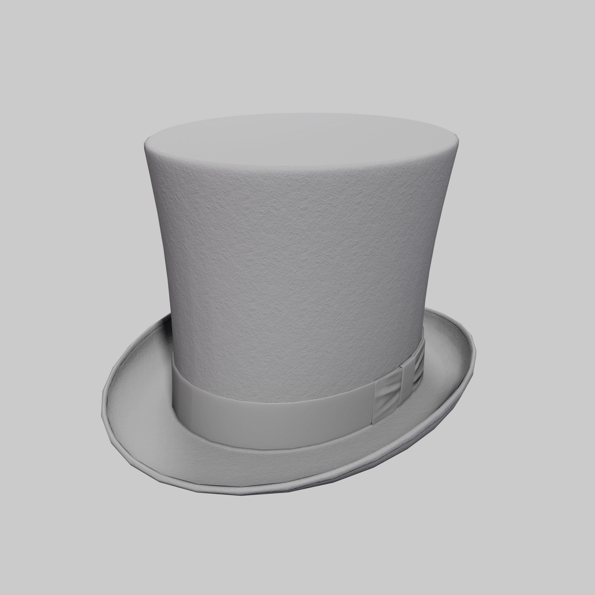 Top Hat Black Classic Low-poly 3D model_11