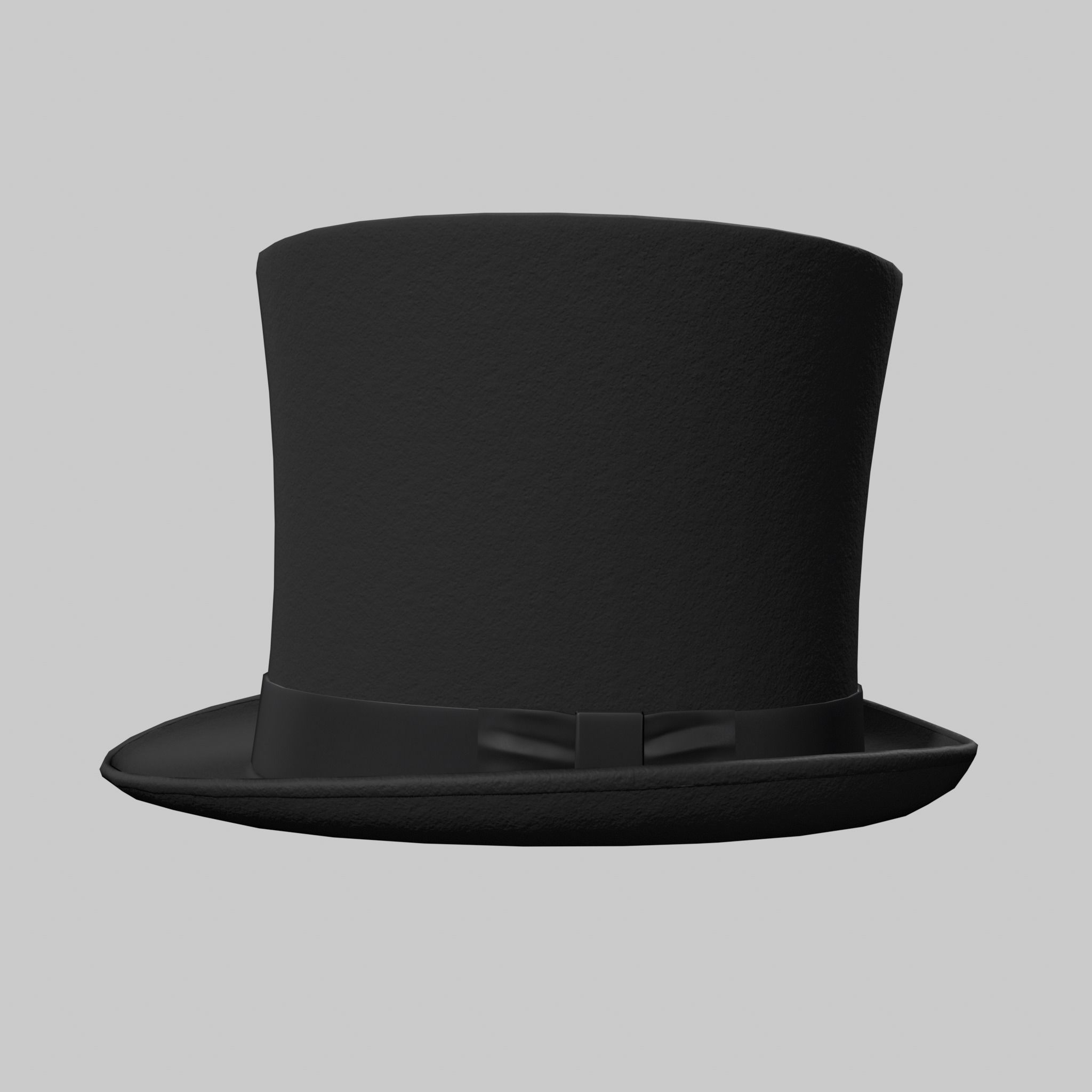 Top Hat Black Classic Low-poly 3D model_7