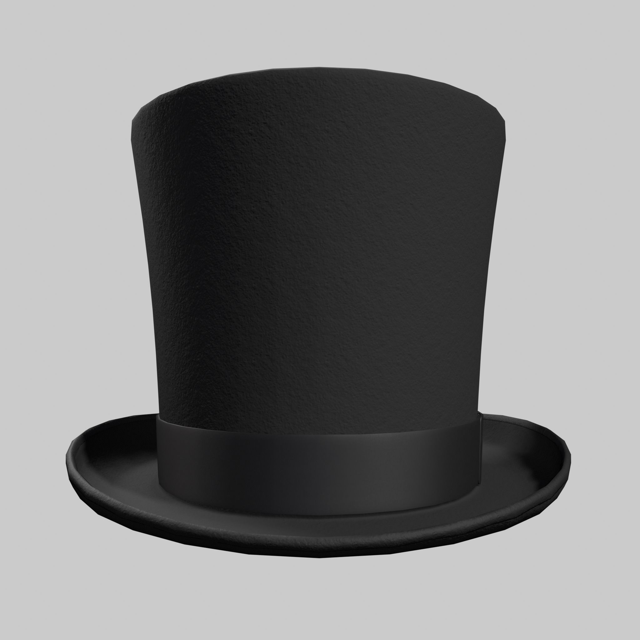 Top Hat Black Classic Low-poly 3D model_5
