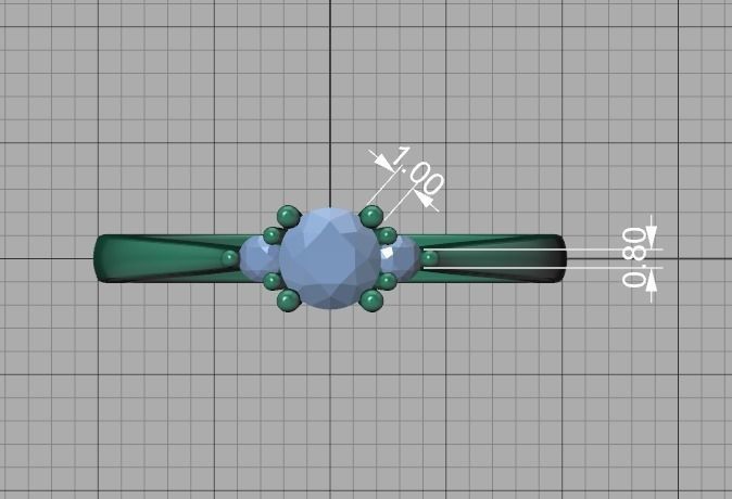 Birgit 3-stone Solitaire Rings Collection 30 pointer stone _17