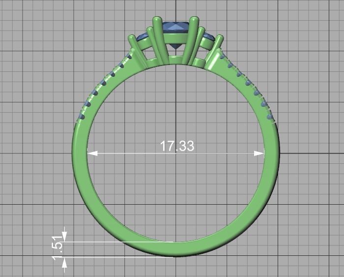 Birgit 3-stone Solitaire Rings Collection 30 pointer stone _32