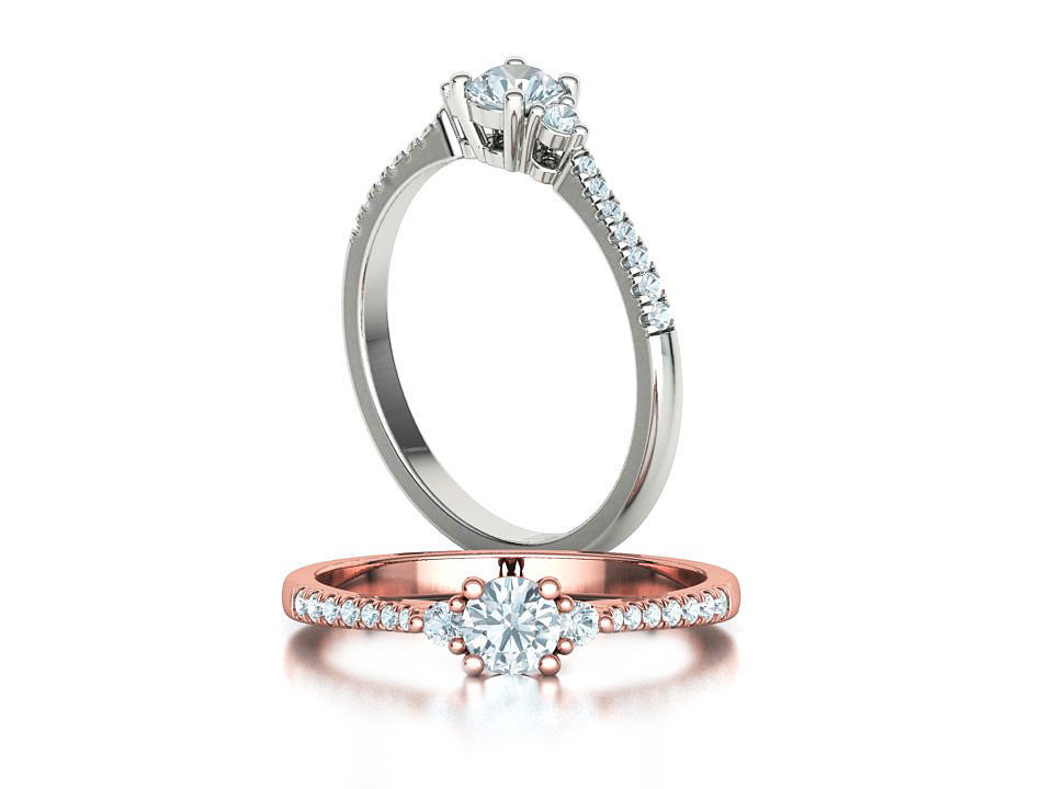 Birgit 3-stone Solitaire Rings Collection 30 pointer stone _22
