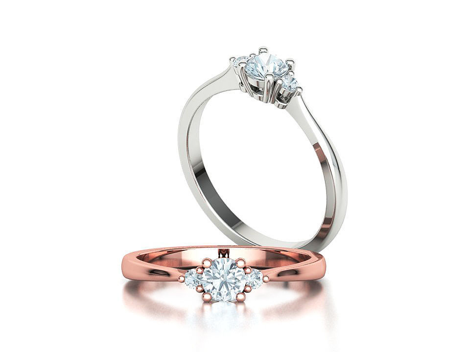 Birgit 3-stone Solitaire Rings Collection 30 pointer stone _9