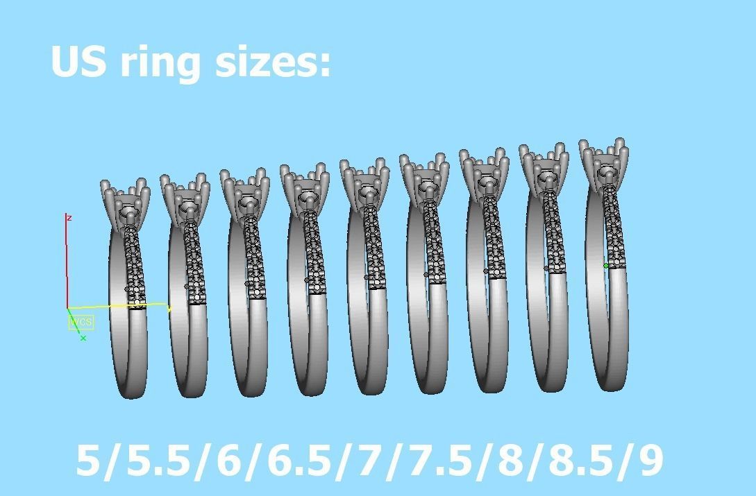 Birgit 3-stone Solitaire Rings Collection 30 pointer stone _33