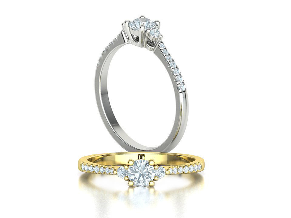 Birgit 3-stone Solitaire Rings Collection 30 pointer stone _21