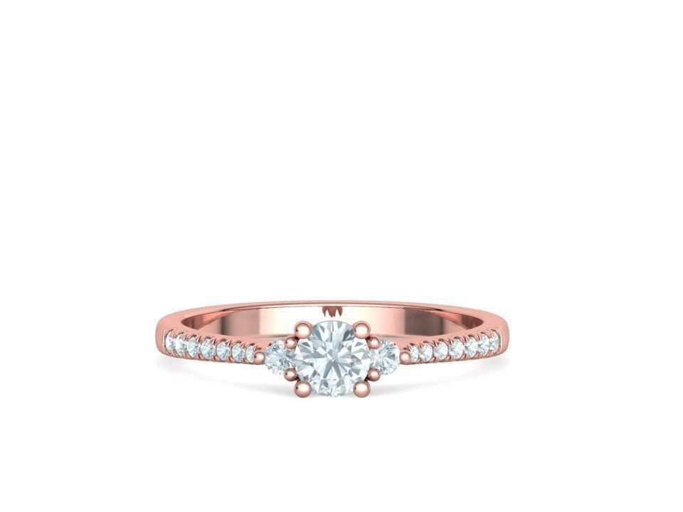 Birgit 3-stone Solitaire Rings Collection 30 pointer stone _26