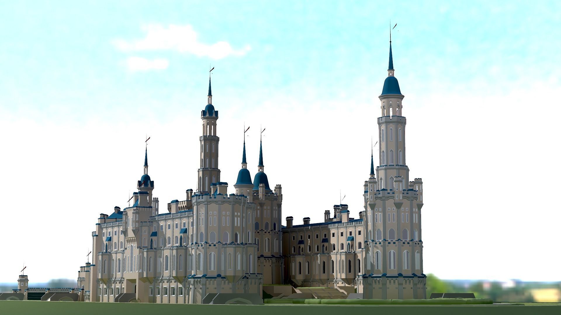Castle Low-poly 3D model_2