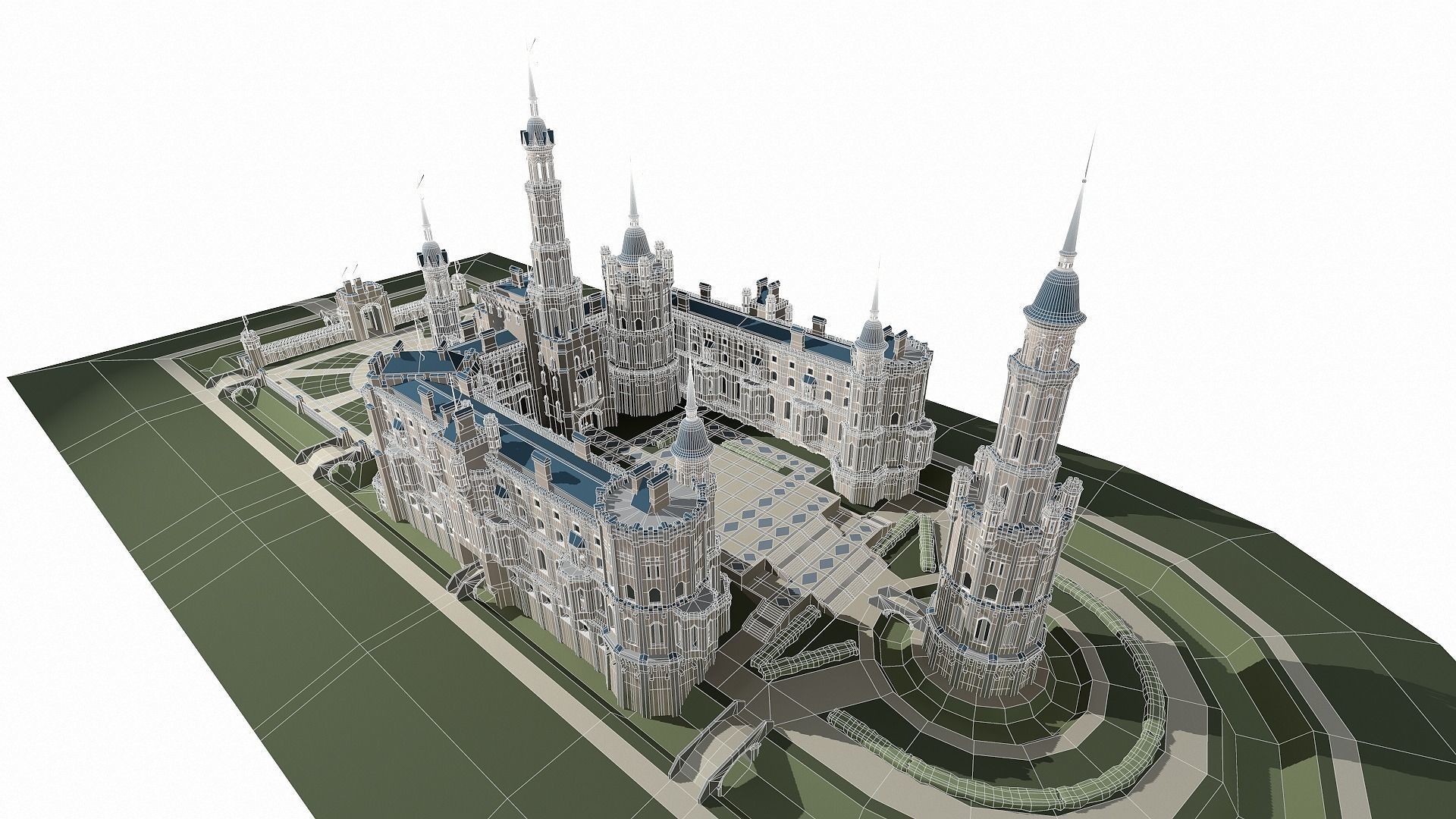 Castle Low-poly 3D model_8