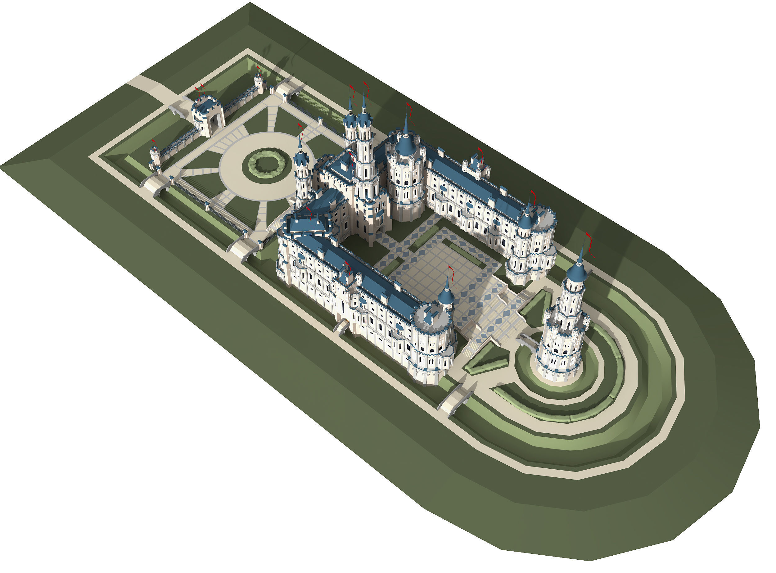 Castle Low-poly 3D model_6