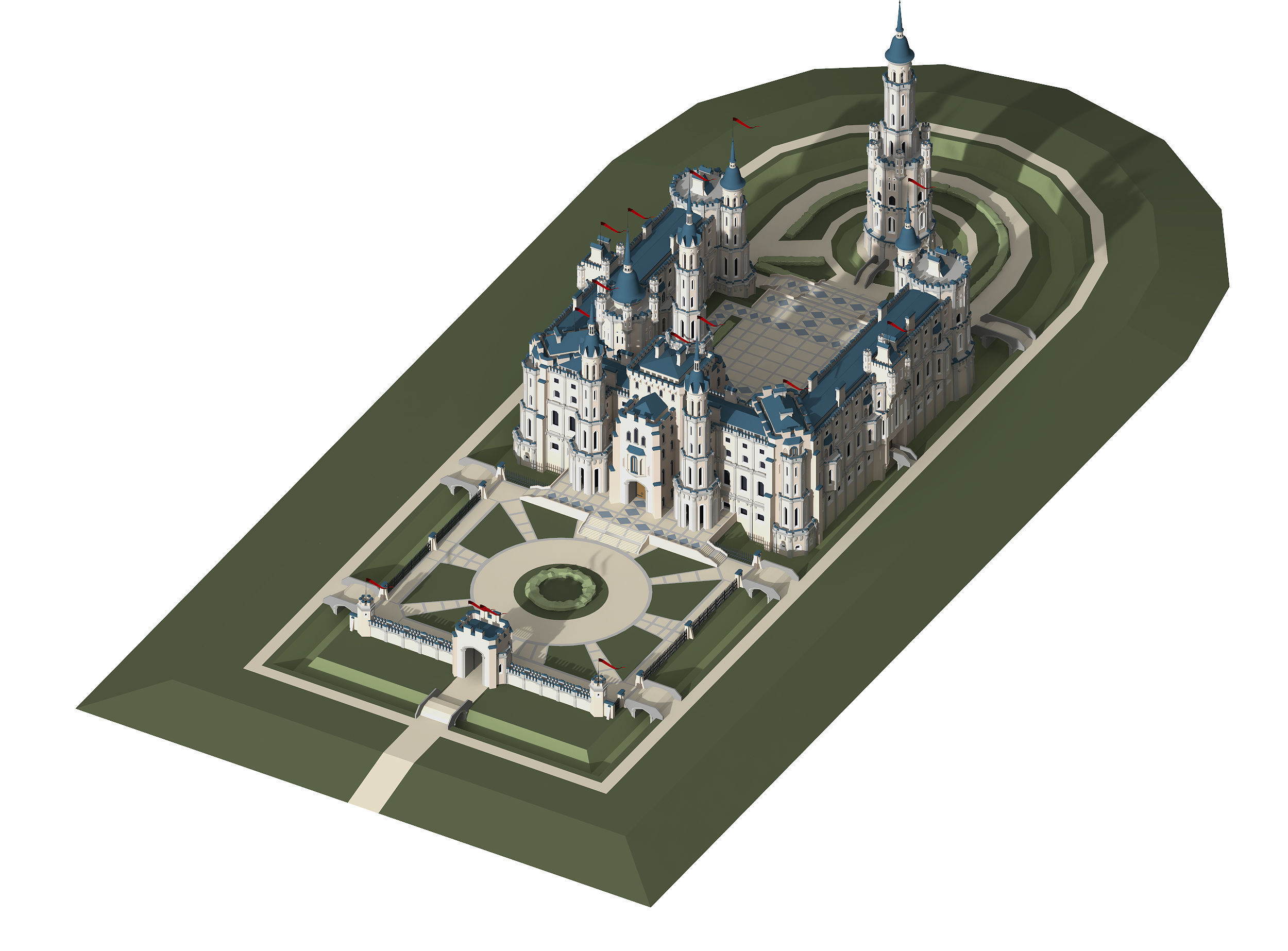 Castle Low-poly 3D model_7