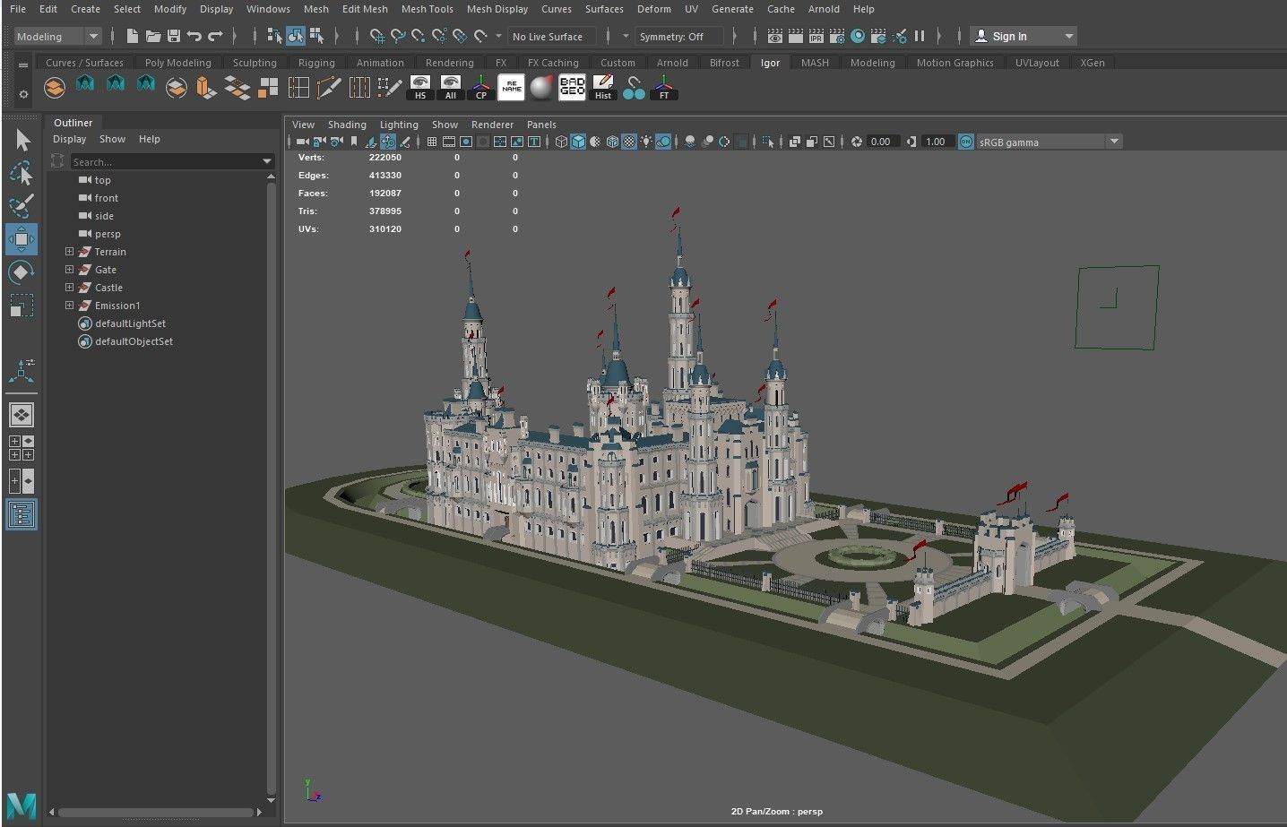 Castle Low-poly 3D model_12