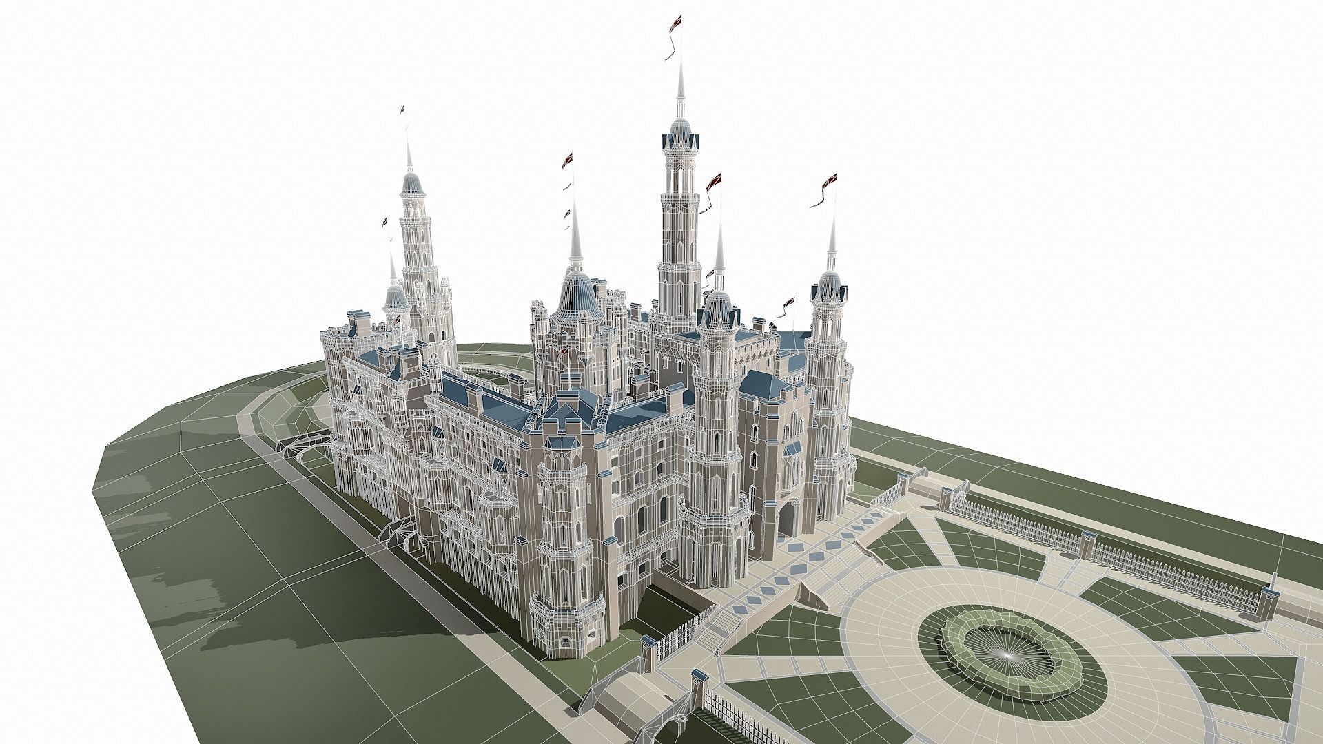 Castle Low-poly 3D model_10