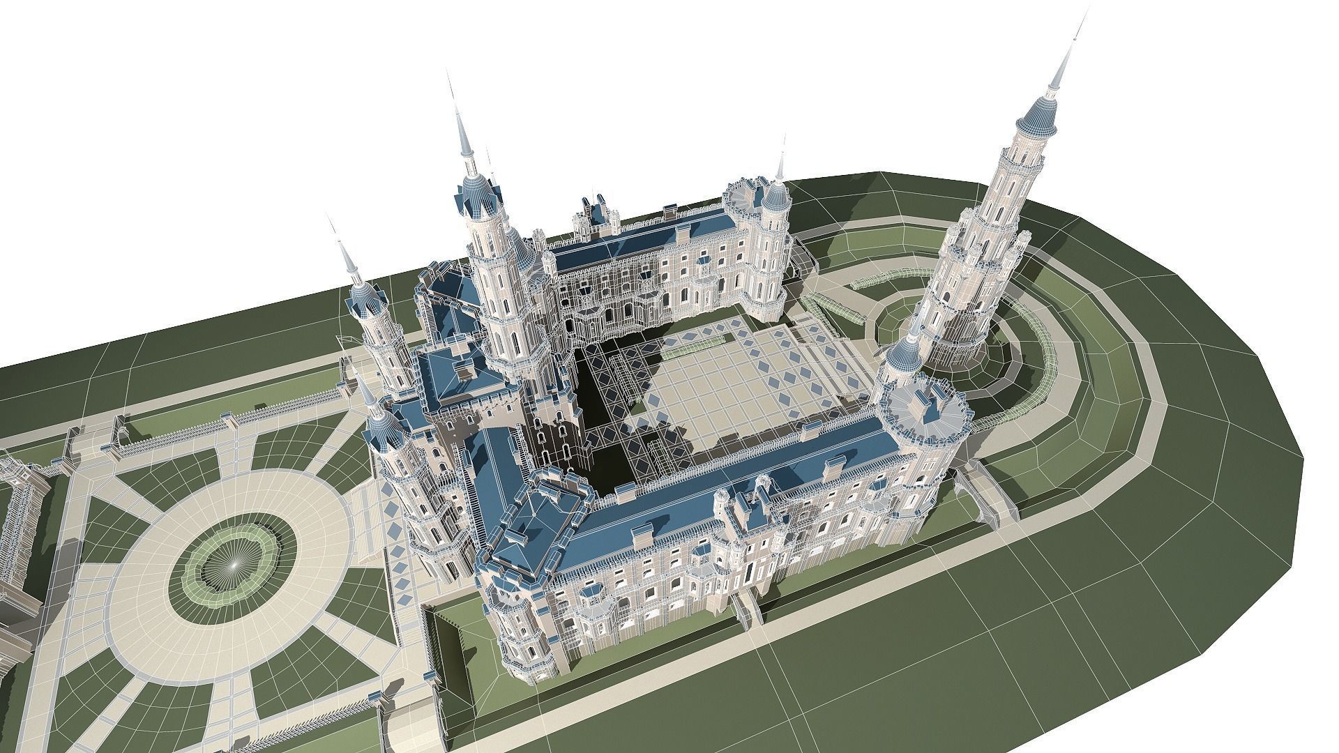 Castle Low-poly 3D model_9