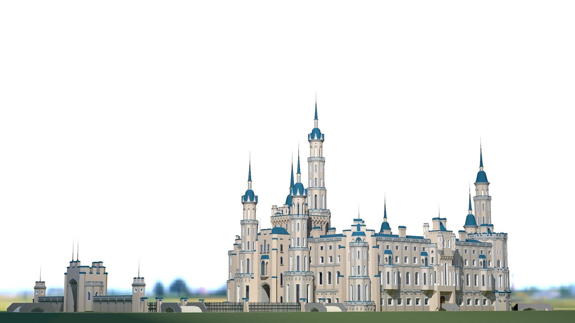 Castle Low-poly 3D model_3