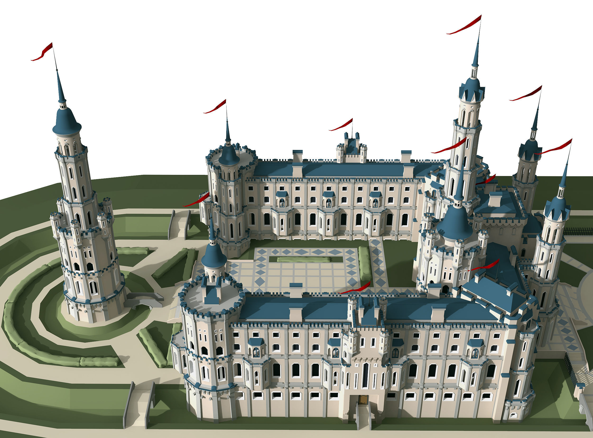 Castle Low-poly 3D model_5
