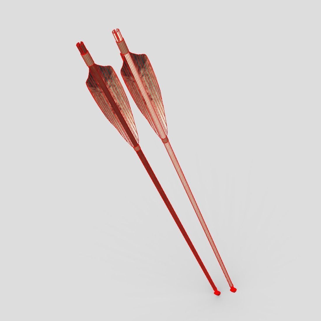 Wooden Arrow 3 Low-poly 3D model_6