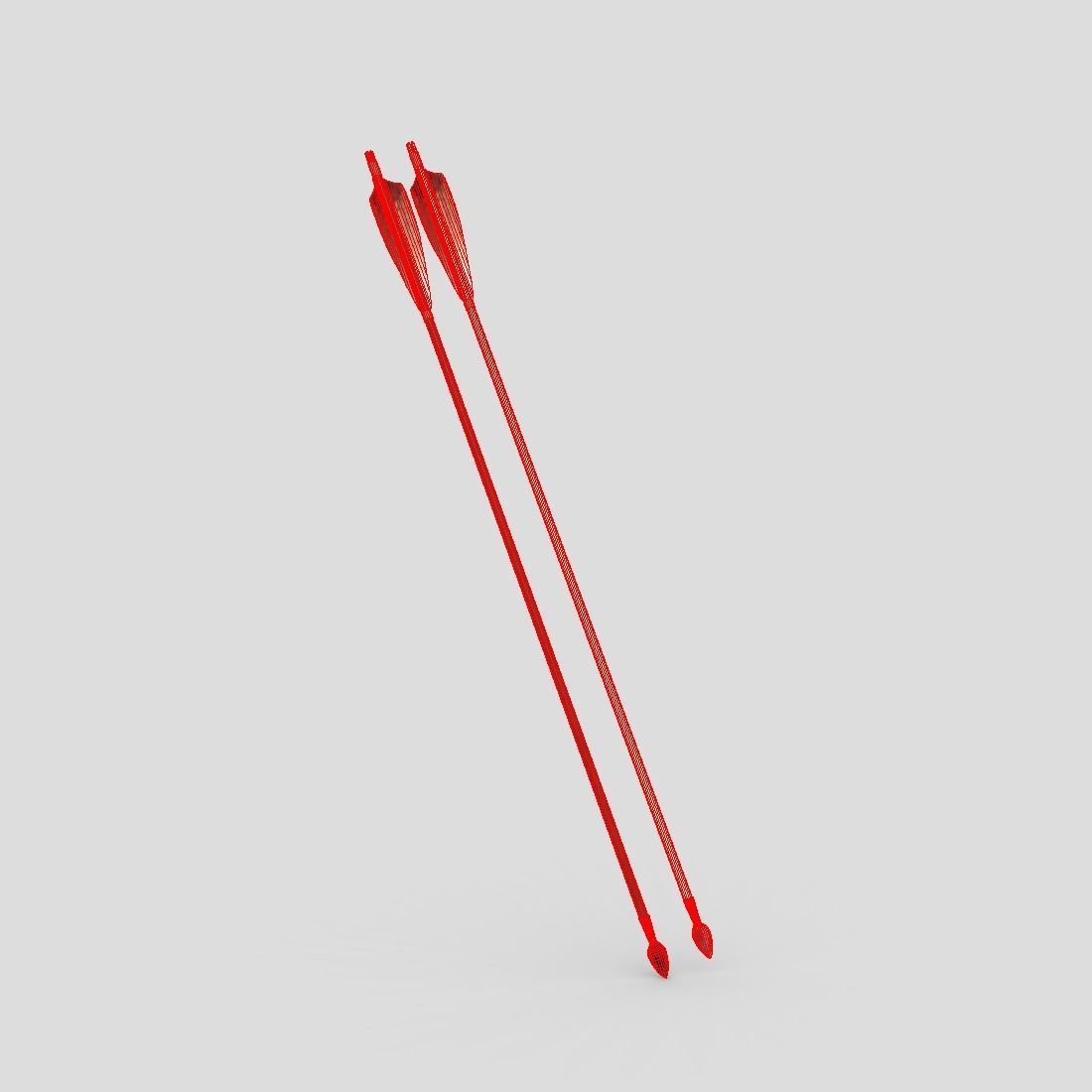 Wooden Arrow 3 Low-poly 3D model_2