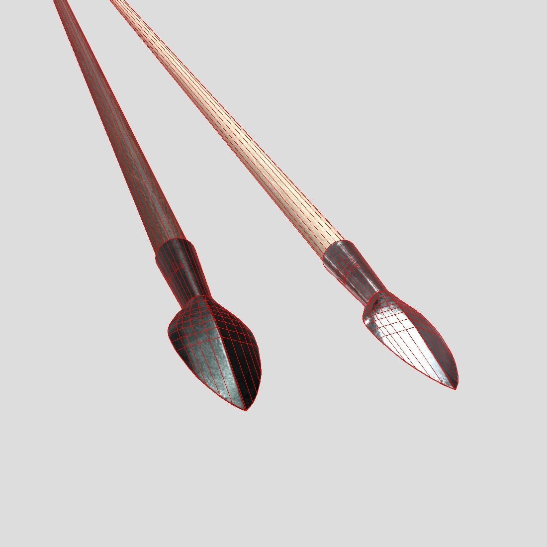 Wooden Arrow 3 Low-poly 3D model_12