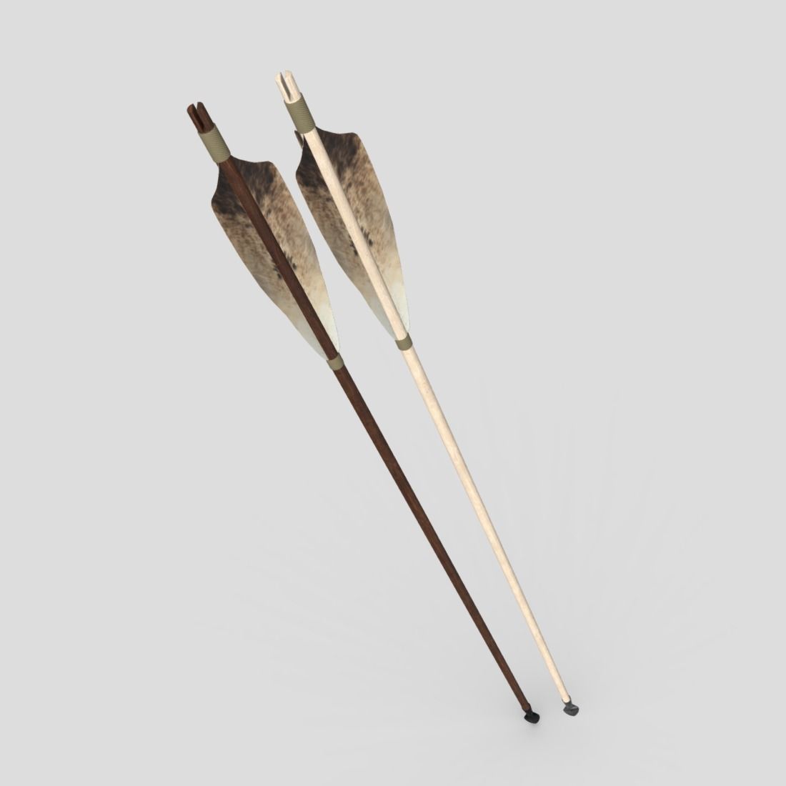 Wooden Arrow 3 Low-poly 3D model_5