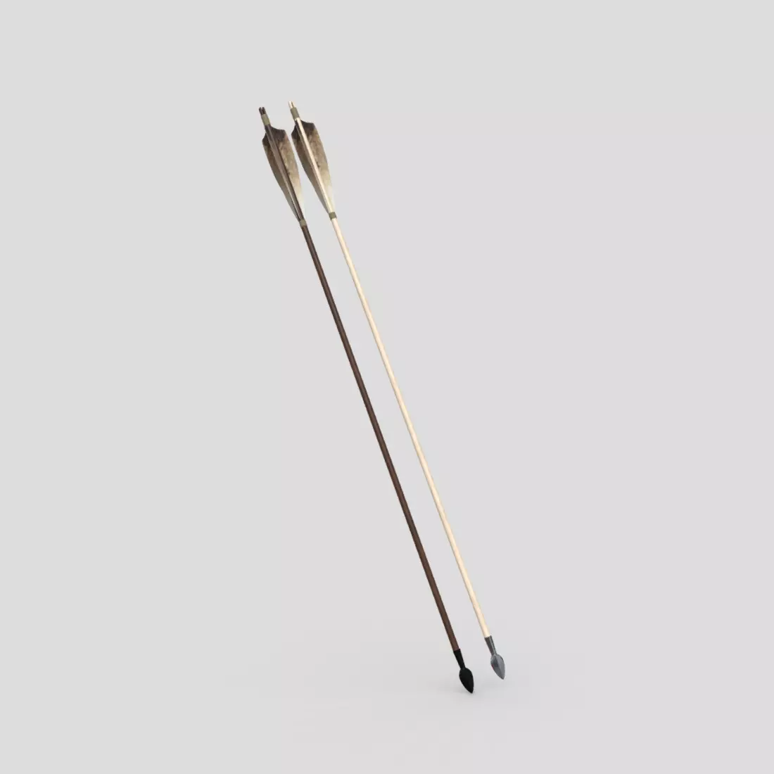 Wooden Arrow 3 Low-poly 3D model_0