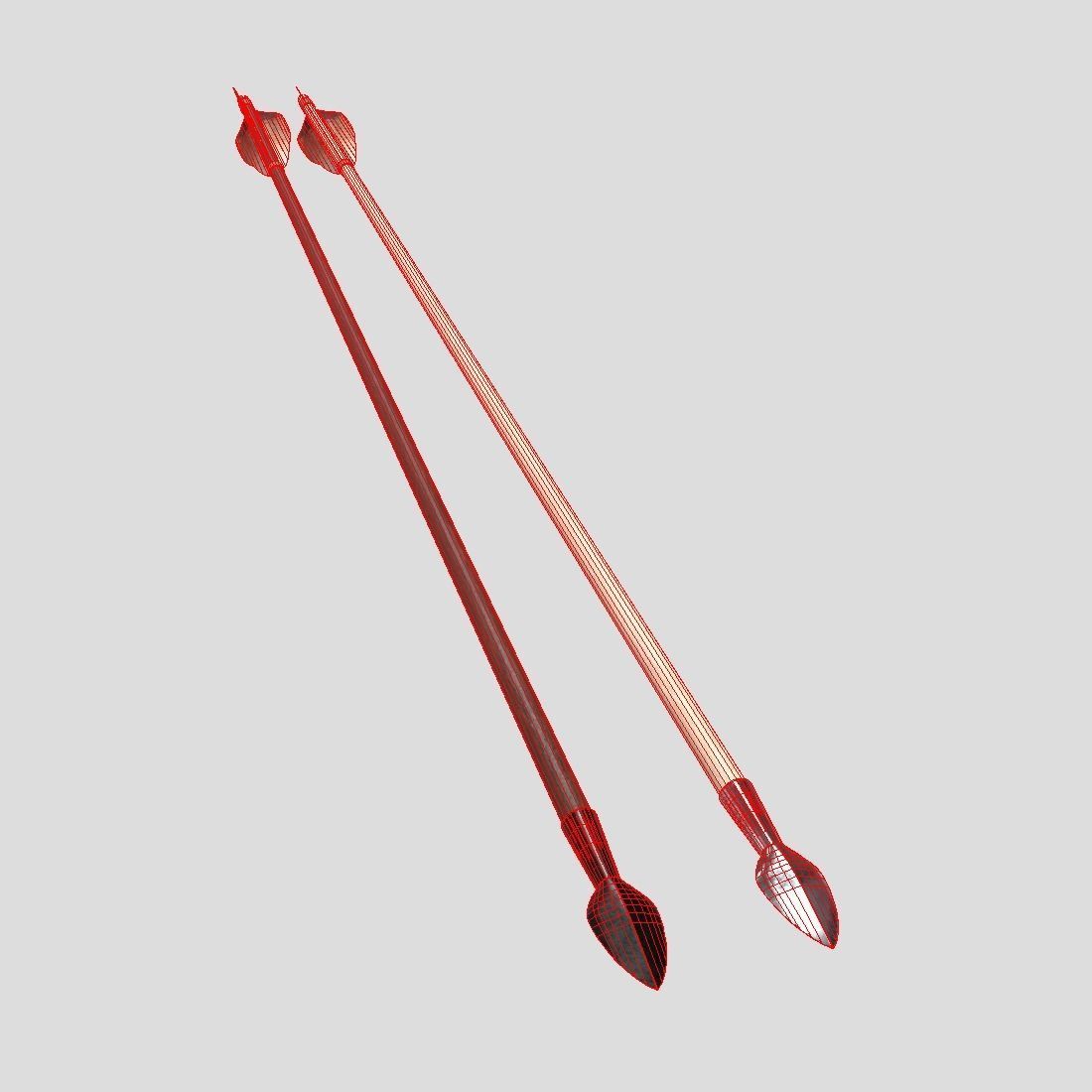 Wooden Arrow 3 Low-poly 3D model_10