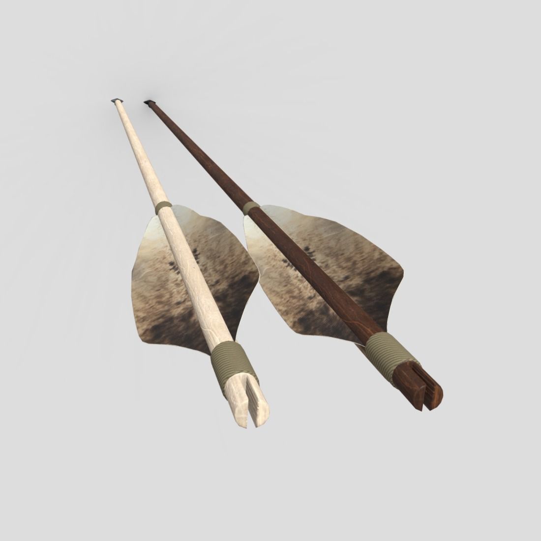 Wooden Arrow 3 Low-poly 3D model_7