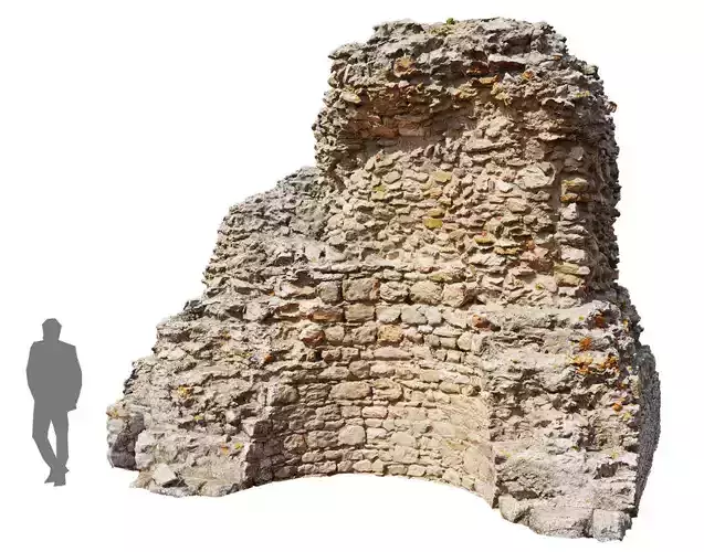 Castle Wall Ruin PBR Scan 01 Low-poly 3D model